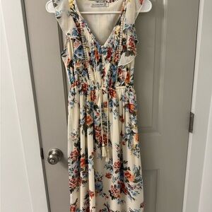 Abercrombie & Fitch Floral Ruffle Midi Dress